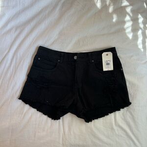 Billabong Black Jean Shorts Distressed Cut-Off Style